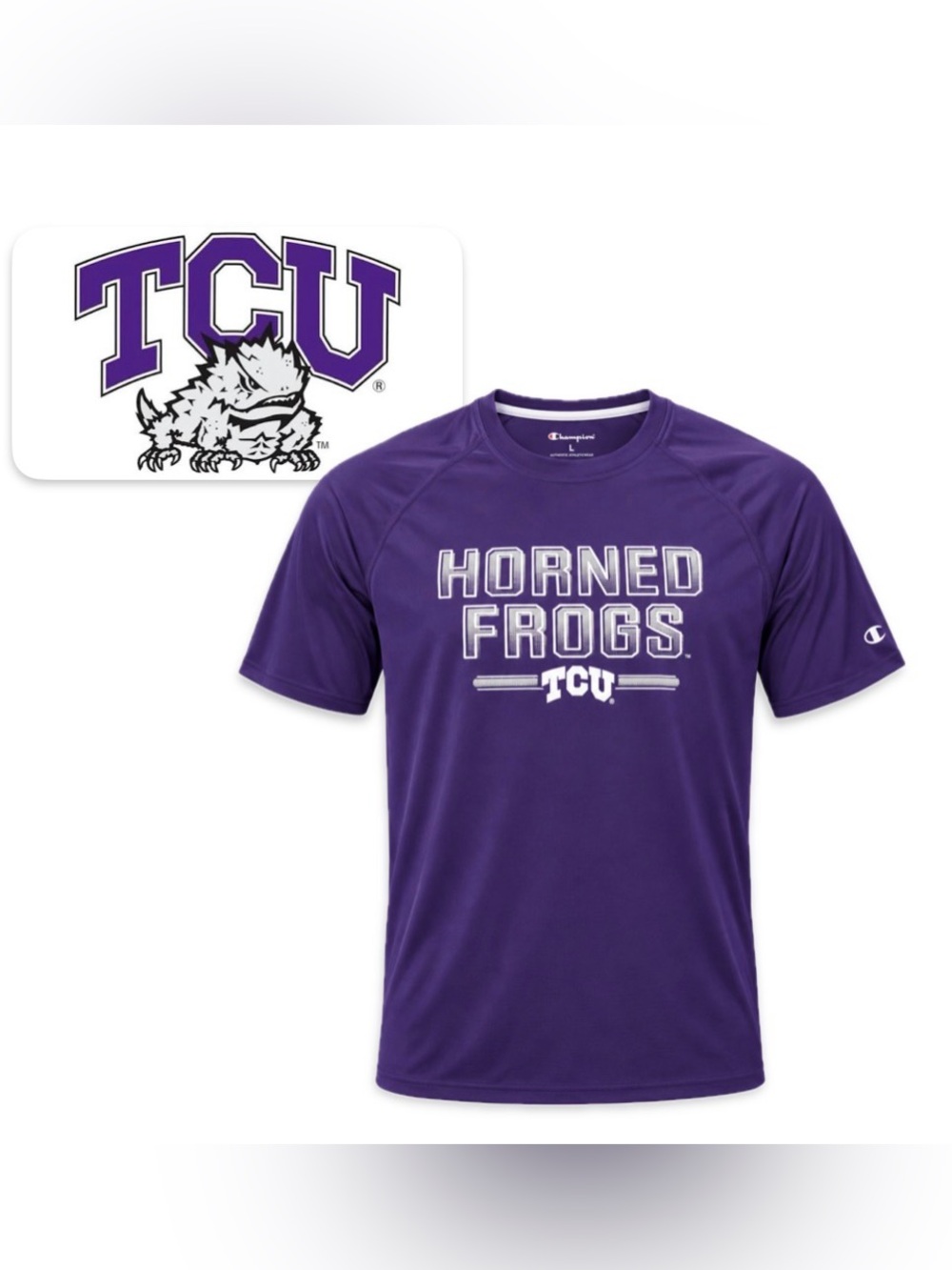 NWT [Champion] TCU Horned Frogs NCAA Short-Sleeve Performance Shirt Men’s S